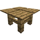 Стол из нажимных плит и деревянного забора