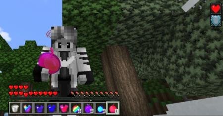 Рубиновое яблоко в руках у игрока и эффекты получаемые от него