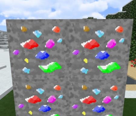 Представление радужной руды в Minecraft