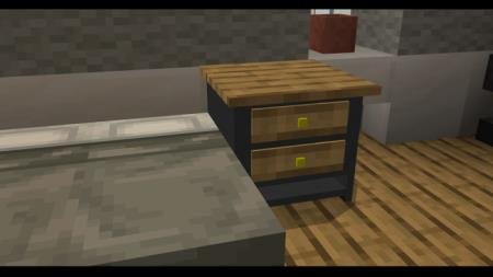 Двухспальная кровать и прикроватная тумба