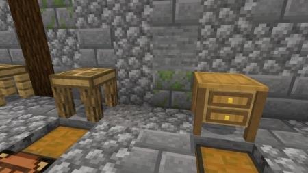 Стул и тумбочка внутри кузнечного завода