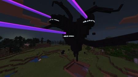 Трёхголовый штормовой иссушитель испускает из глаз фиолетовые лучи