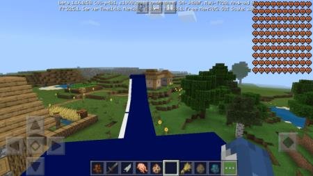 Игрок летит верхом на одном из драконов в Майнкрафт