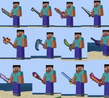 Игрок с каждым из видов новых мечей