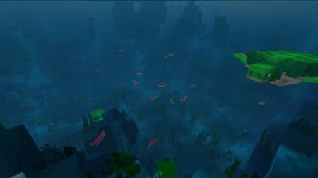 Стая черепах, плывущих близко ко дну моря