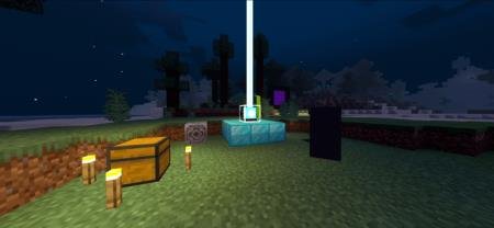 Освещённое маяком ночное небо