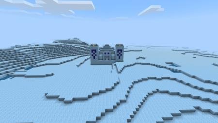 Пустынный храм, сгенерировавшийся в голубом биоме пустыни