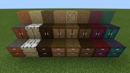 Различные виды и цветовые оформления шкафов, тумбочек, полок