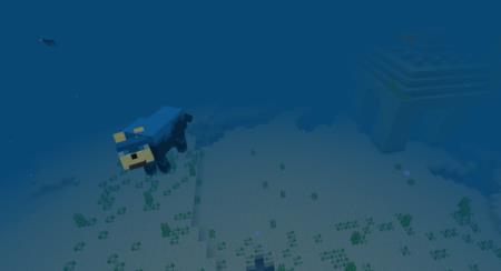 Призмариновый волк-амфибия под водой