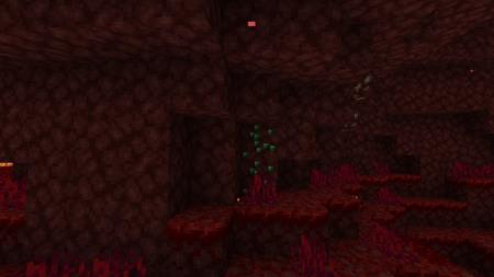 Генерация изумрудной руды в багровом лесу