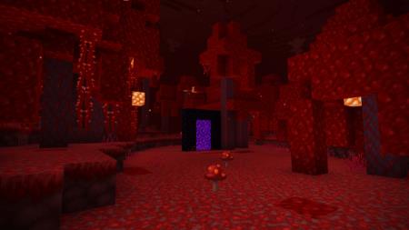 Портал в Нижний мир, на фоне ярко-красных адских камней