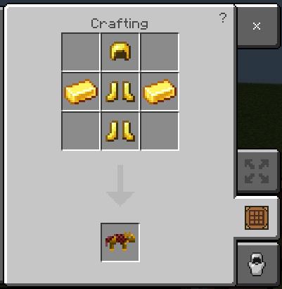 Рецепт крафта золотой брони волка