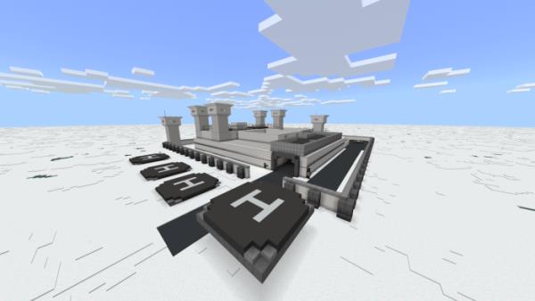 Вид на огромную закрытую базу SCP в Майнкрафт