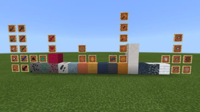 Представление добавляемых предметов и блоков