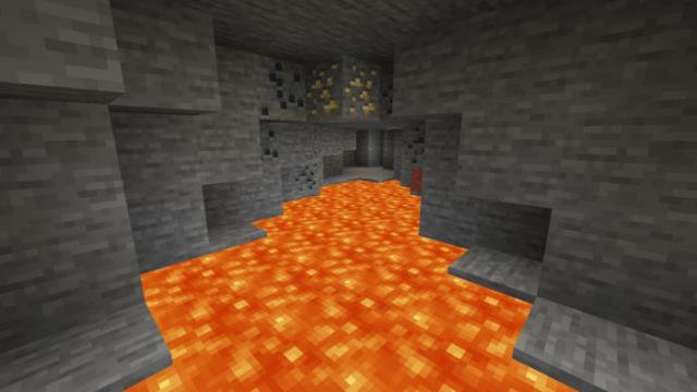 Генерация руд в пещере над лавовой рекой