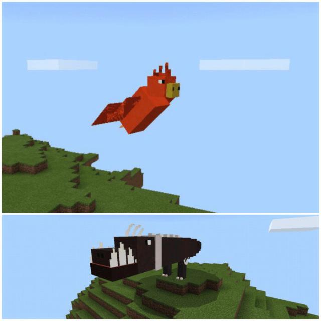 Парящий попугай и кабан на равнине