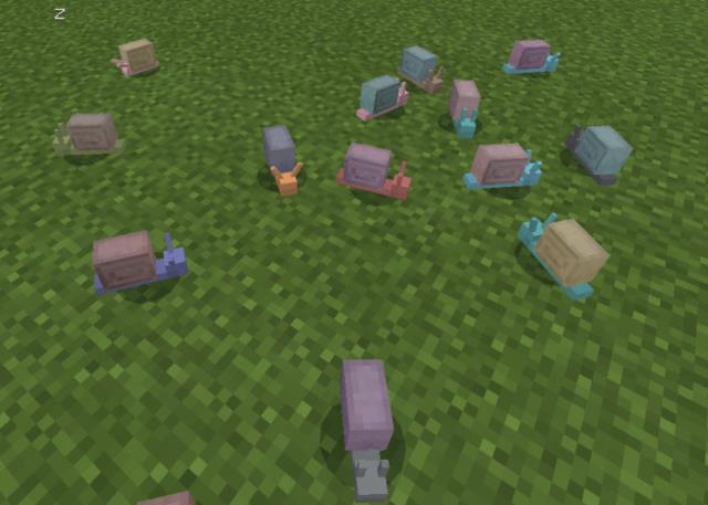 Большая стая улиток