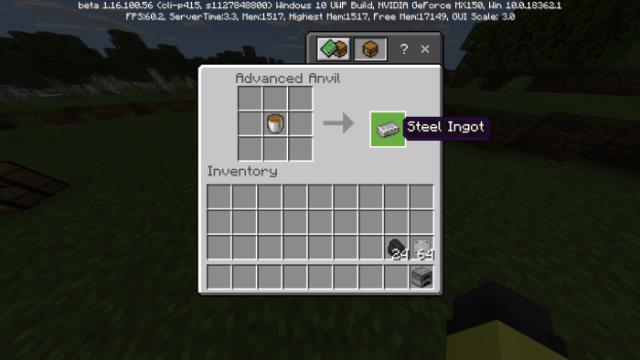 Рецепт крафта стального слитка