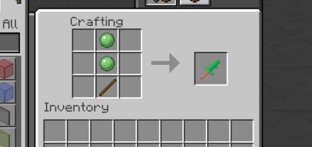 Крафт меча слизня, увеличивающего прыжок игрока