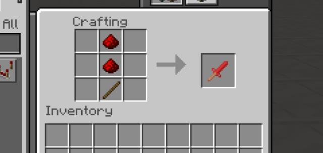 Рецепт крафта меча из редстоуна