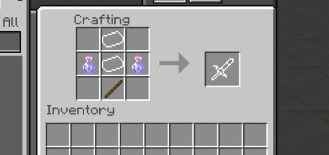 Рецепт крафта невидимого меча, дающего эффект невидимости