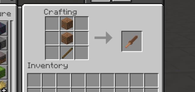 Рецепт крафта меча из грязи