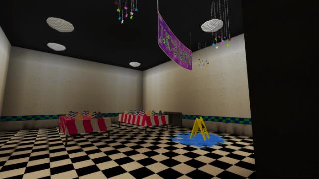 Комната для празднований, в которой только что помыли полы