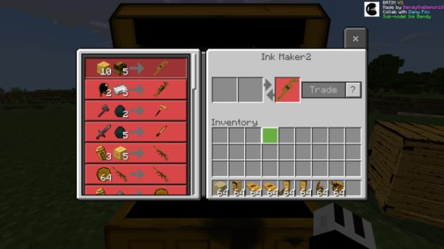 Крафт новых предметов у создателя чернил