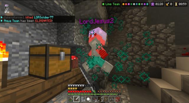 Игрок с частицами