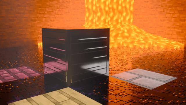 Блок рядом с лавой