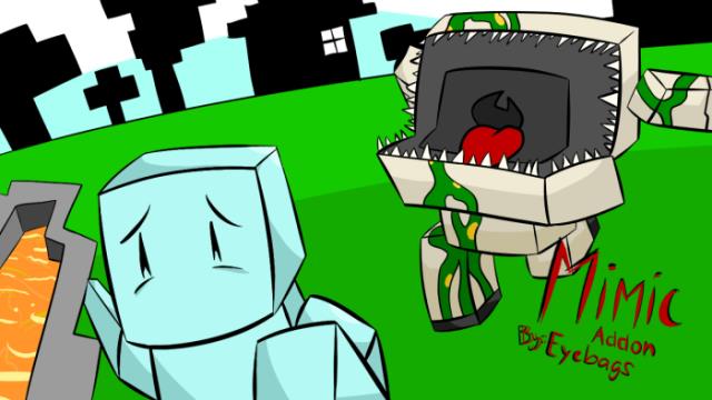 Мимик-голем гоняется за игроком