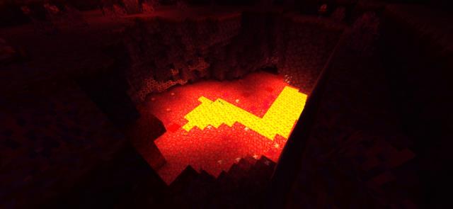 Яркая лава во тьме