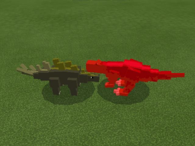 Один динозавр атакует другого