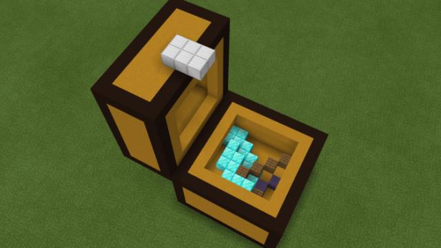 Гигантский сундук полный блоков алмазов