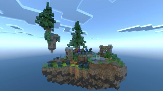 Большой скайблок остров с растениями