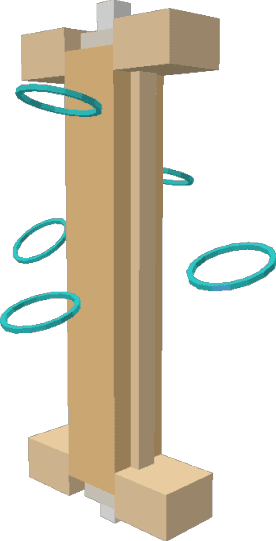 Большая бежевая кость с голубыми кольцами