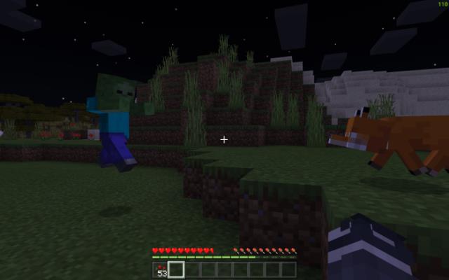 Лиса атакует зомби в темноте