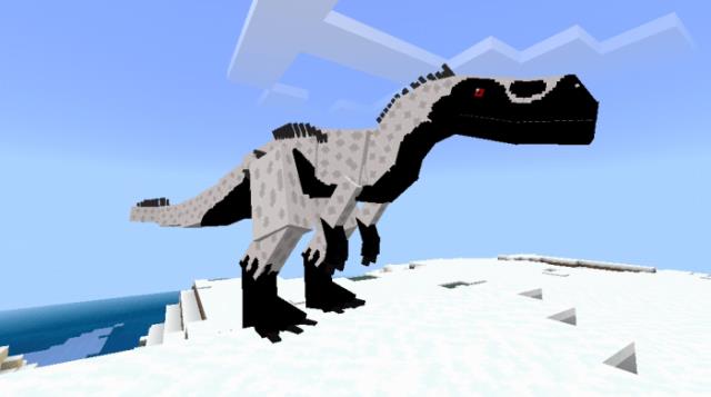 Нануксаурус стоит на снегу