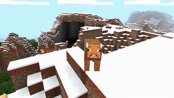 Шерстяная корова на снегу