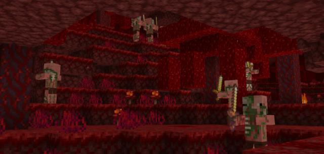 Большое количество зомби-свинолюдей