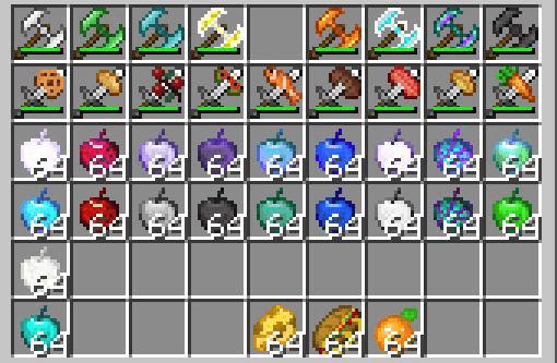 Топоры, мечи с едой и множество видов яблок