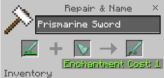 Ремонт меча из призмарина