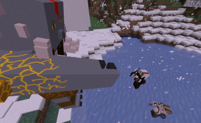 Тролль дерется против Кратоса и Атрея