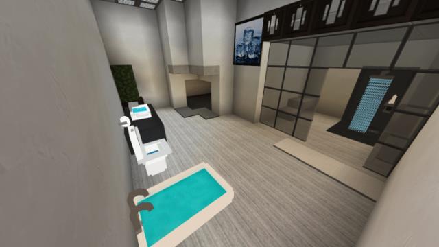 Ванная с плиткой, туалетом и раковиной