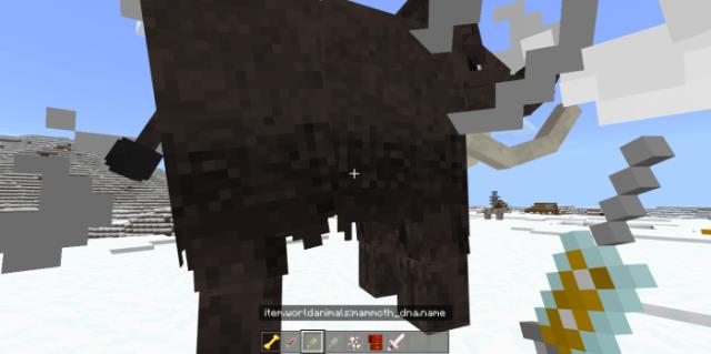 Игрок со шприцом рядом с мамонтом