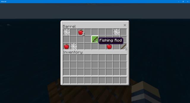 Содержимое бочки на плоту