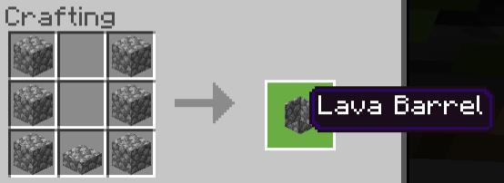 Крафт лавовой бочки