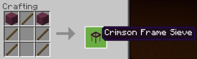 Крафт сита из материалов Нижнего Мира