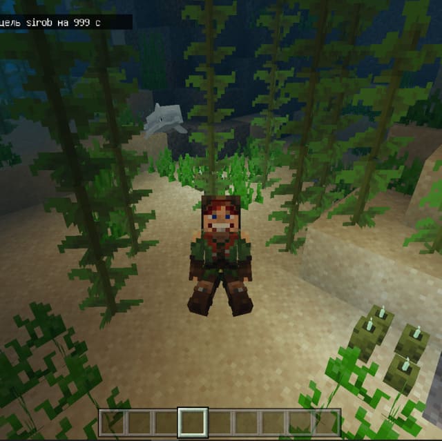 Игрок сидит на дне океана