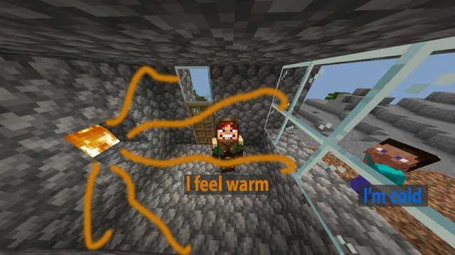 Игрок рядом с печкой